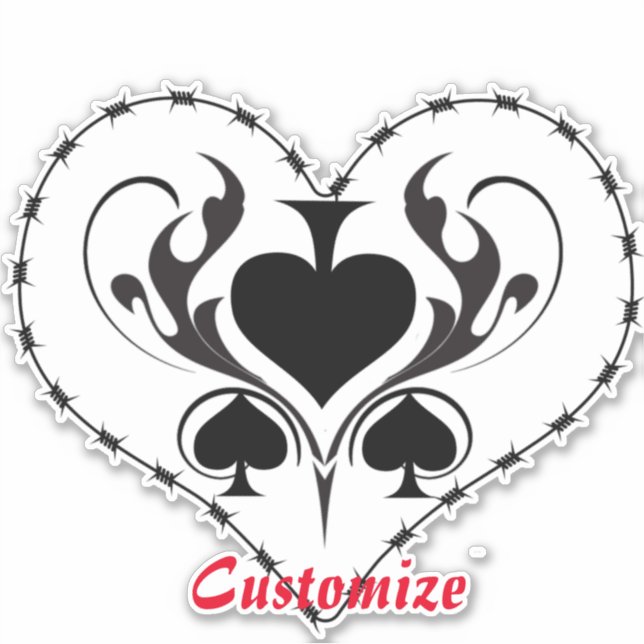 Sticker Câble Barbelé Coeur Black Spades Thunder_Cove (Devant)