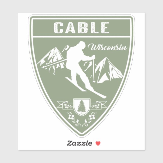 Sticker Câble de ski Wisconsin (Feuille)