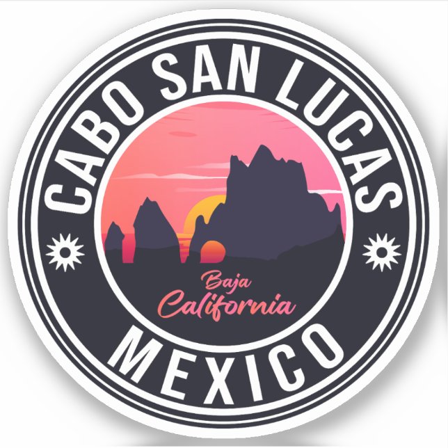 Sticker Cabo San Lucas Plage Mexico L'Arc Vintage (Devant)