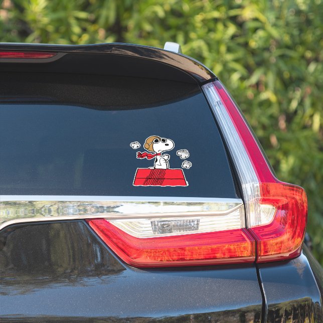 Sticker cacahuètes | Snoopy the Flying Ace (Côté voiture)