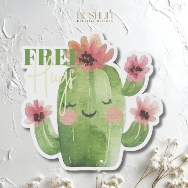 Sticker Cactus Câlins Gratuits – Conception de Plante Succ (Créateur téléchargé)