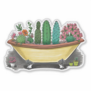 Sticker Cactus colorés
