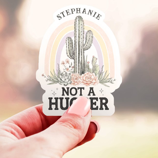 Sticker Cactus Pas Câlin Nom Personnalisé Vinyle (Créateur téléchargé)