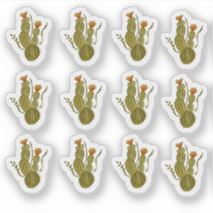 Sticker Cactus Peint à la main Élégant Plante de verdure
