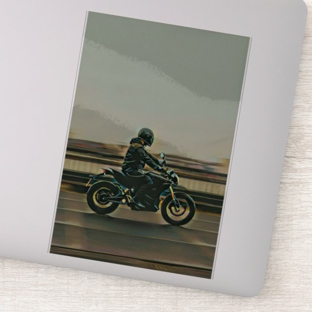 Sticker Cadeau amoureux moto (Détail)