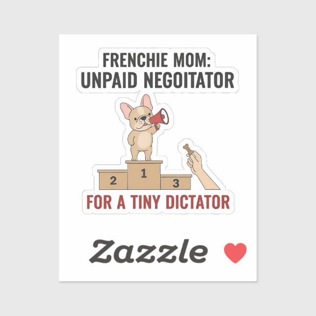 Sticker Cadeau amusant pour maman de Frenchie Tiny Dictato (Feuille)