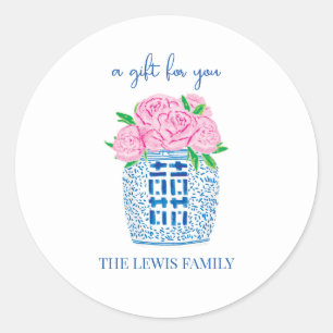 Sticker cadeau Chinoiserie Peony