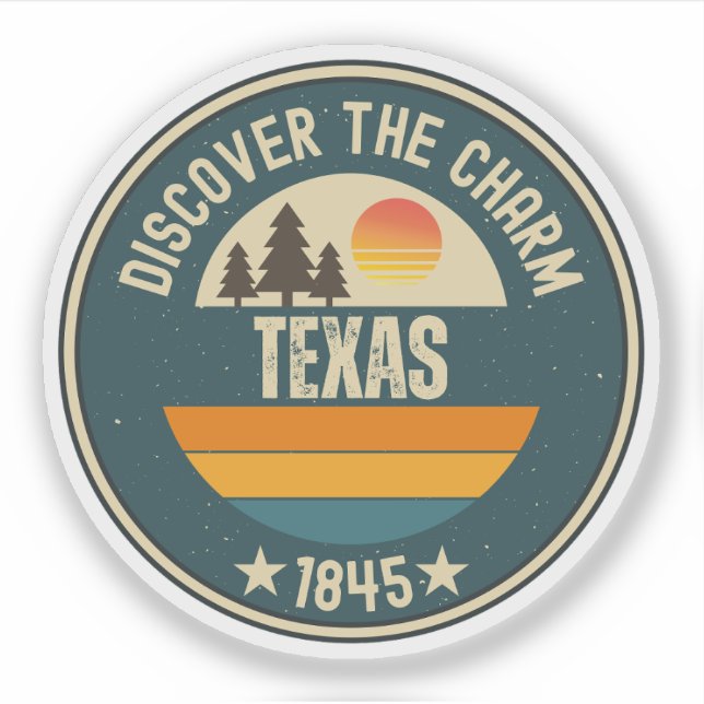 Sticker Cadeau commémoratif de l'État du Texas - Lone Star (Devant)