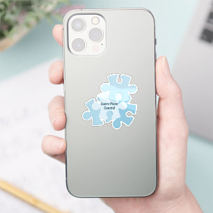 Sticker Cadeau d'anniversaire amusant de puzzle bleu