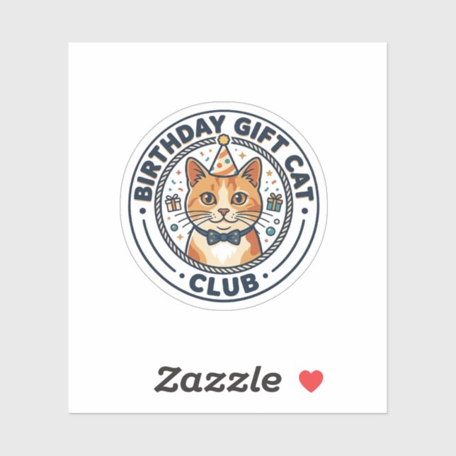 Sticker Cadeau d'anniversaire Chat Amateur de Chat - Cadea (Feuille)