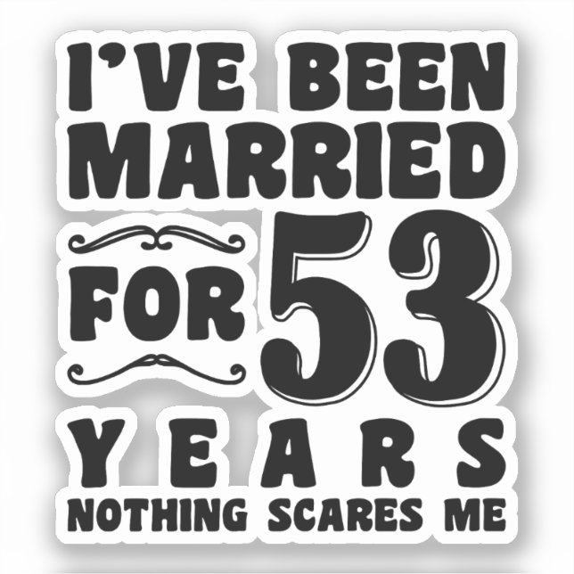 Sticker Cadeau d'anniversaire de mariage de 53 ans (Recto)