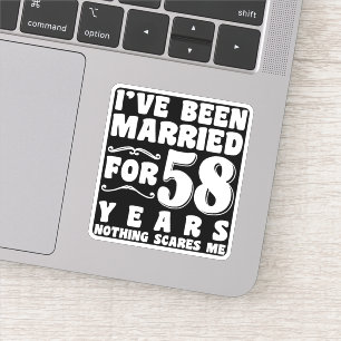 Sticker Cadeau d'anniversaire de mariage de 58 ans