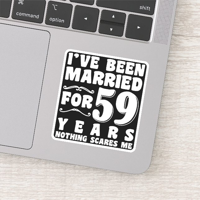Sticker Cadeau d'anniversaire pour 59 ans de mariage (Détail)