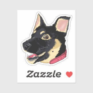 Sticker Cadeau d'art de chiot Berger Allemand pour amateur