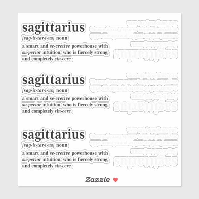 Sticker Cadeau d'astrologie esthétique Définition Sagittai (Feuille)