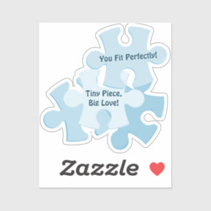 Sticker Cadeau de citation d'anniversaire bleu de puzzle a