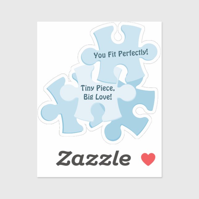 Sticker Cadeau de citation d'anniversaire bleu de puzzle a (Feuille)