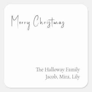 Sticker cadeau de famille Carré de Noël moderne