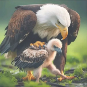 Sticker Cadeau de Fête des Pères Aigle chauve Patriotique 