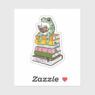 Sticker Cadeau de l'amoureux de livres crapaud esthétique 