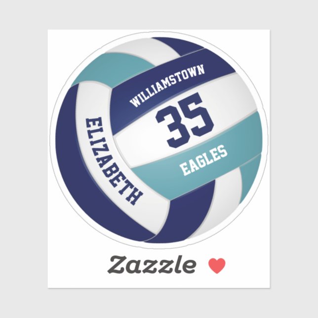 Sticker cadeau de l'équipe de volley-ball turquoise bleu m (Feuille)