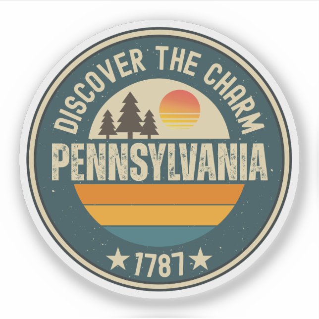 Sticker Cadeau de l'État de Pennsylvanie - État de Keyston (Devant)
