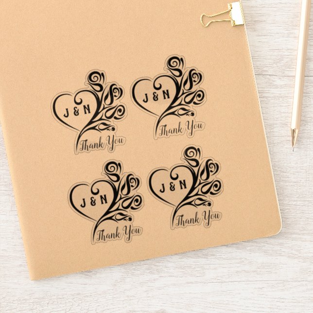 Sticker Cadeau de mariage personnalisé en forme de cœur Me (Carnet)