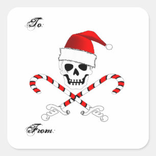 Sticker cadeau de Noël Pirate