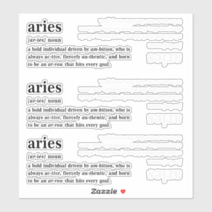 Sticker Cadeau Définition Aesthetic Astrologie Bélier