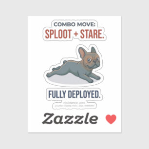 Sticker Cadeau d'humour de chien boule de gaz bouledogue f