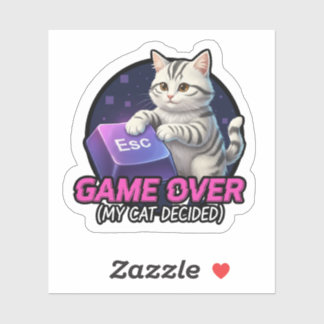 Sticker Cadeau drôle de chat de jeu pour joueur - Mon chat