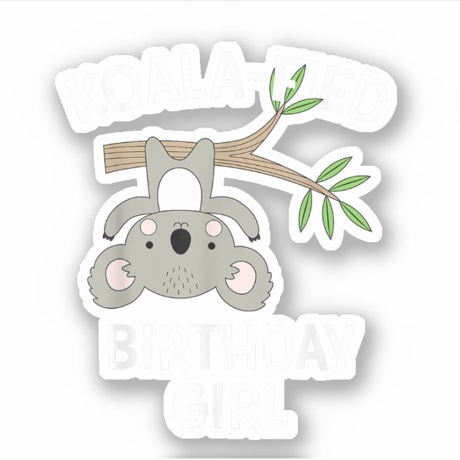 Sticker Cadeau drôle de fille d'anniversaire avec un koala (Devant)