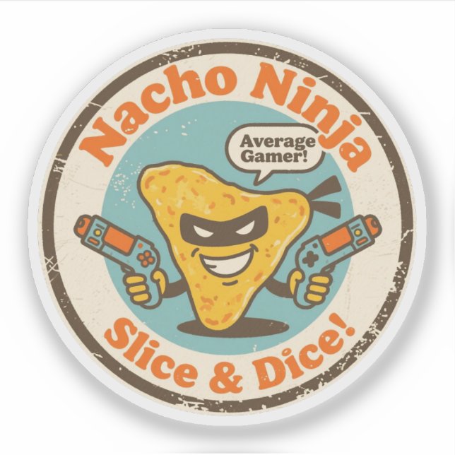 Sticker Cadeau drôle de tranche de nacho de jeu (Devant)