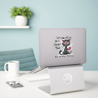 Sticker Cadeau drôle pour amateur de chats avec sarcasme e