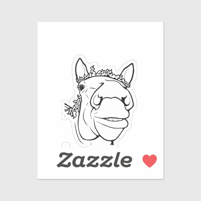 Sticker Cadeau drôle pour amateur de chevaux - Badinage fa (Feuille)