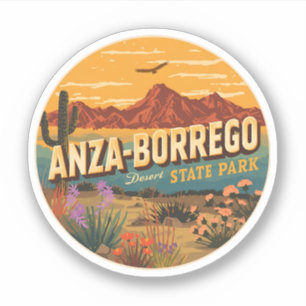 Sticker Cadeau du désert du parc d'État d'Anza Borrego vin