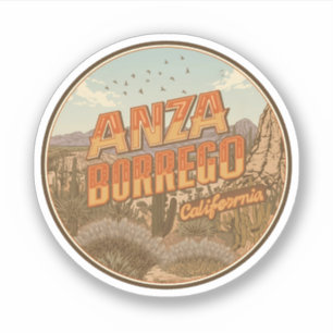 Sticker Cadeau du désert du parc d'État vintage Anza Borre