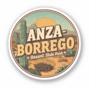 Sticker Cadeau du désert du parc d'État vintage Anza Borre