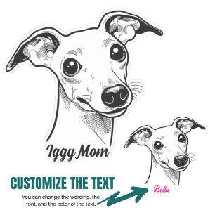 Sticker Cadeau Iggy personnalisé pour italien Greyhound Do