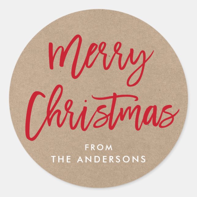 Sticker cadeau Kraft de Noël (Devant)