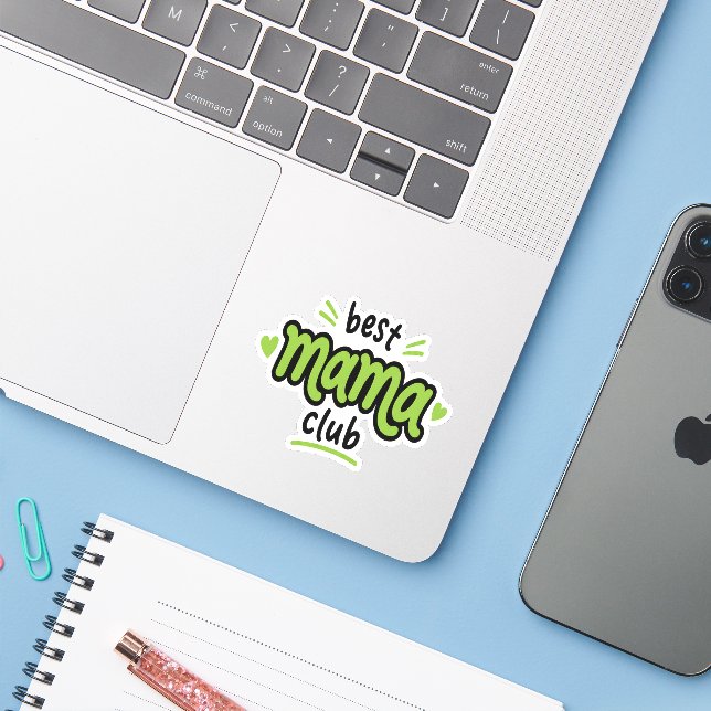 Sticker Cadeau mignon pour la fête des mères (Ordinateur portable avec iPhone)