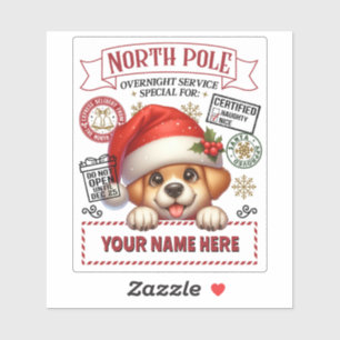 Sticker cadeau Père Noël personnalisé avec mignon 