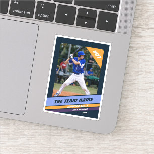 Sticker Cadeau personnalisé pour joueur de baseball bleu f