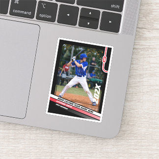 Sticker Cadeau personnalisé pour joueur de baseball en rou