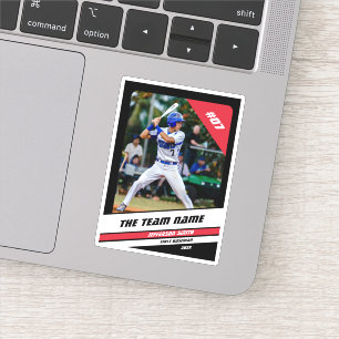 Sticker Cadeau personnalisé pour joueur de baseball Noir B