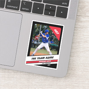 Sticker Cadeau personnalisé pour joueur de baseball Noir B