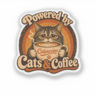 Sticker Cadeau pour amateur de chats vintage alimenté par