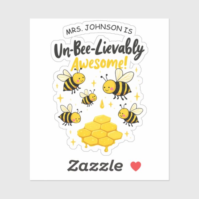 Sticker Cadeau pour Enseignant Incroyablement Génial avec  (Feuille)