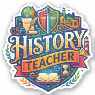 Sticker Cadeau pour professeur d'histoire vintage Profes