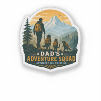 Sticker Cadeau Rétro Équipe d'Aventure de Papa pour la Ran